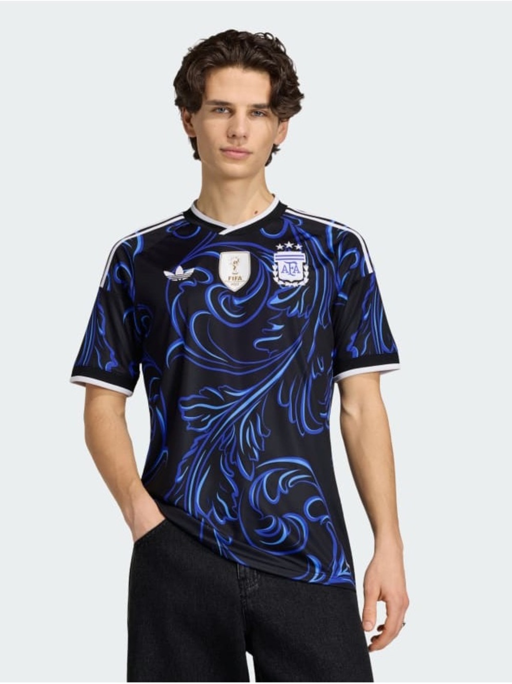 Argentina Men’s Original Adidas 26 Away Jersey - Black with Blue World Cup NWT